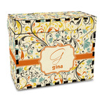 Swirly Floral Wood Recipe Box - Full Color Print (Personalized)