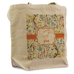 Swirly Floral Reusable Cotton Grocery Bag - Single (Personalized)