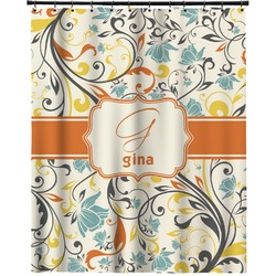 Swirly Floral Extra Long Shower Curtain - 70"x84" (Personalized)