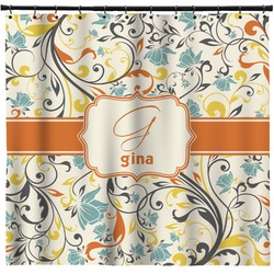 Swirly Floral Shower Curtain - 71" x 74" (Personalized)
