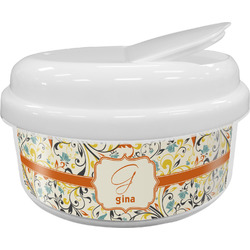 Swirly Floral Snack Container (Personalized)