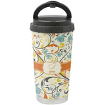 Swirly Floral Stainless Steel Coffee Tumbler (Personalized)