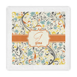 Swirly Floral Standard Decorative Napkins (Personalized)