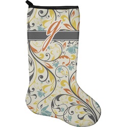 Swirly Floral Holiday Stocking - Neoprene (Personalized)