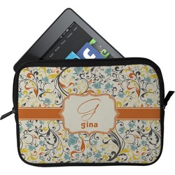 Swirly Floral Tablet Case / Sleeve - Small (Personalized)
