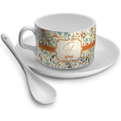 Swirly Floral Tea Cup - Single (Personalized)