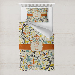 Swirly Floral Toddler Bedding Set - With Pillowcase (Personalized)