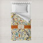 Swirly Floral Toddler Duvet Cover w/ Name and Initial