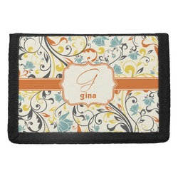 Swirly Floral Trifold Wallet (Personalized)