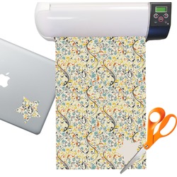 Swirly Floral Sticker Vinyl Sheet (Permanent)