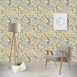 Swirly Floral Wallpaper & Surface Covering (Water Activated - Removable)