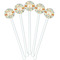 Swirly Floral White Plastic 5.5" Stir Stick - Fan View