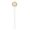 Swirly Floral White Plastic 5.5" Stir Stick - Round - Single Stick