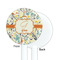 Swirly Floral White Plastic 5.5" Stir Stick - Single Sided - Round - Front & Back