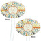 Swirly Floral White Plastic 7" Stir Stick - Double Sided - Oval - Front & Back