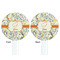 Swirly Floral White Plastic 7" Stir Stick - Double Sided - Round - Front & Back