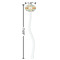 Swirly Floral White Plastic 7" Stir Stick - Oval - Dimensions