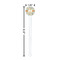 Swirly Floral White Plastic 7" Stir Stick - Round - Dimensions