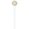 Swirly Floral White Plastic 7" Stir Stick - Round - Single Stick