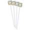 Swirly Floral White Plastic Stir Stick - Double Sided - Square - Front