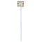 Swirly Floral White Plastic Stir Stick - Double Sided - Square - Single Stick