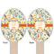 Swirly Floral Wooden Food Pick - Oval - Double Sided - Front & Back