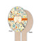 Swirly Floral Wooden Food Pick - Oval - Single Sided - Front & Back