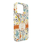 Swirly Floral iPhone Case - Plastic - iPhone 13 Pro Max (Personalized)