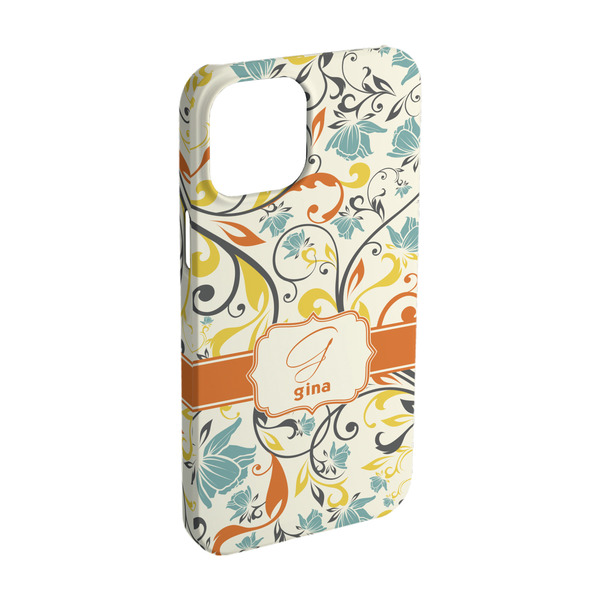 Custom Swirly Floral iPhone Case - Plastic - iPhone 15 (Personalized)