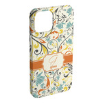 Swirly Floral iPhone Case - Plastic - iPhone 15 Plus (Personalized)