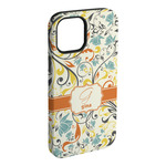 Swirly Floral iPhone Case - Rubber Lined - iPhone 15 Plus (Personalized)