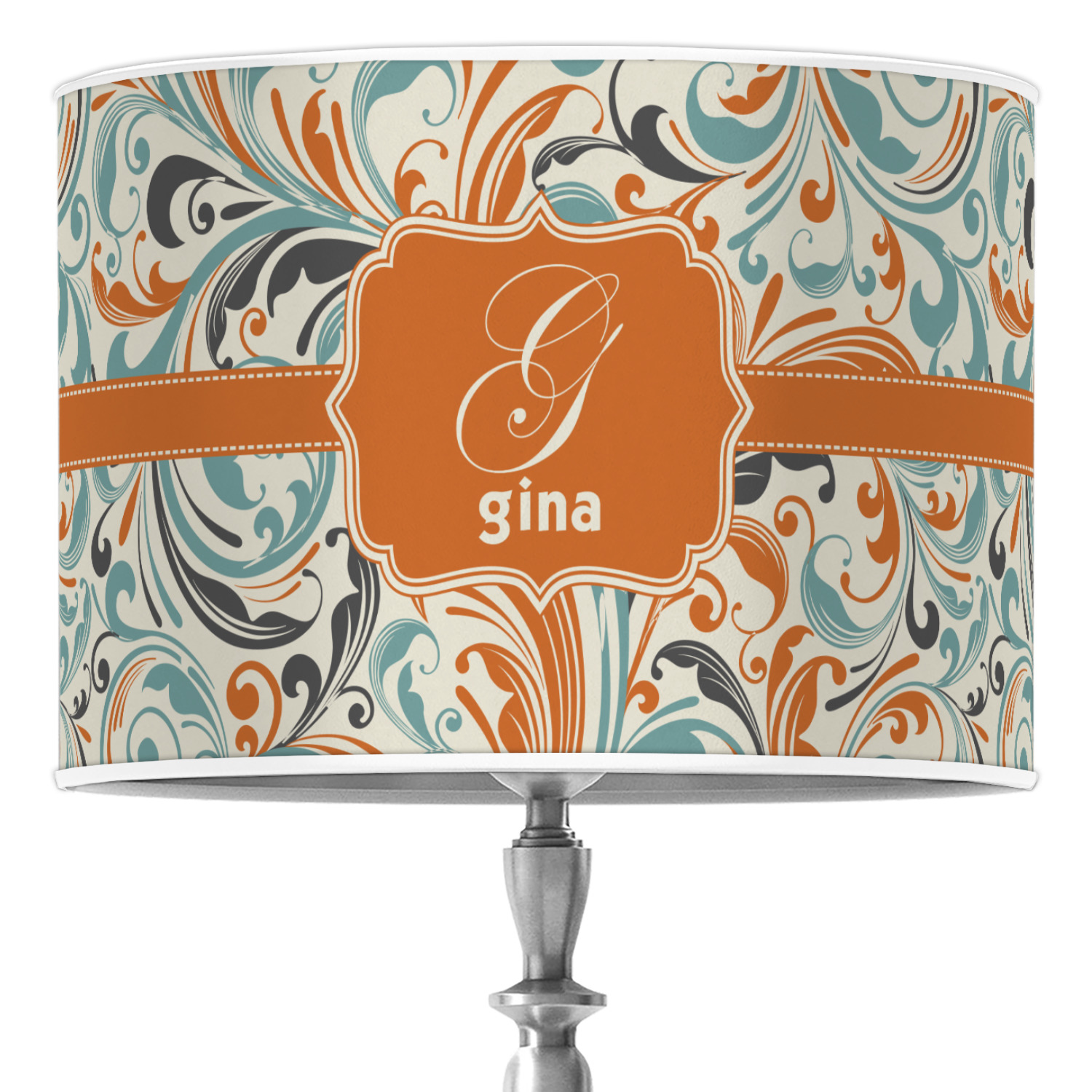 orange patterned lampshade