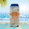 Orange & Blue Leafy Swirls 16oz Can Sleeve - LIFESTYLE