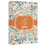 Orange & Blue Leafy Swirls Canvas Print - 20x30 (Personalized)