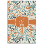 Orange & Blue Leafy Swirls Poster - Matte - 24x36 (Personalized)