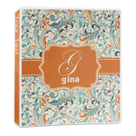 Orange & Blue Leafy Swirls 3-Ring Binder - 1 inch (Personalized)