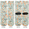 Orange & Blue Leafy Swirls Adult Crew Socks - Double Pair - Front and Back - Apvl