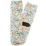 Orange & Blue Leafy Swirls Adult Crew Socks