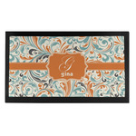 Orange & Blue Leafy Swirls Bar Mat - Small (Personalized)