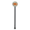 Orange & Blue Leafy Swirls Black Plastic 5.5" Stir Stick - Round - Single Stick