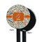 Orange & Blue Leafy Swirls Black Plastic 5.5" Stir Stick - Single Sided - Round - Front & Back