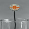 Orange & Blue Leafy Swirls Black Plastic 7" Stir Stick - Oval - Main