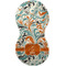 Orange & Blue Leafy Swirls Burp Peanut Shaped Flat