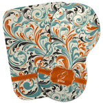 Orange & Blue Leafy Swirls Burp Cloth (Personalized)