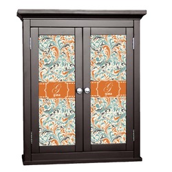 Orange & Blue Leafy Swirls Cabinet Decal - XLarge (Personalized)