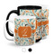 Orange & Blue Leafy Swirls Coffee Mugs Main