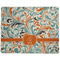 Orange & Blue Leafy Swirls Dog Food Mat - Large without Bowls