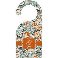 Orange & Blue Leafy Swirls Door Hanger (Personalized)