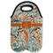 Orange & Blue Leafy Swirls Double Wine Tote - Flat (new)