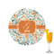 Orange & Blue Leafy Swirls Drink Topper - Small - Single with Drink